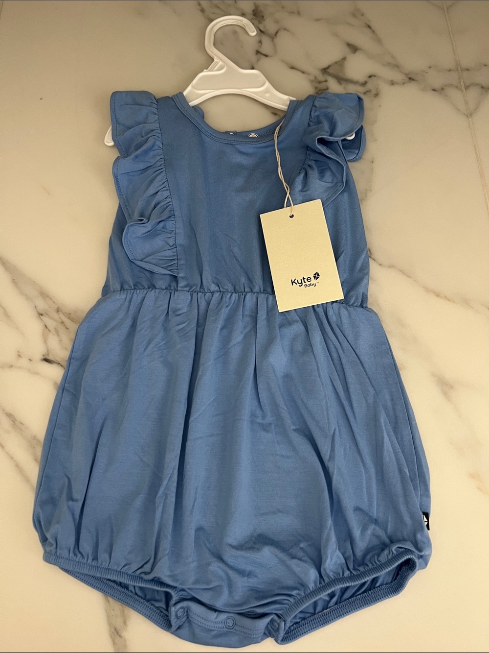 Kyte BABY Light Blue Ruffle Romper - Picture 2 of 2